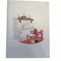 pop-up kerst piano kaart